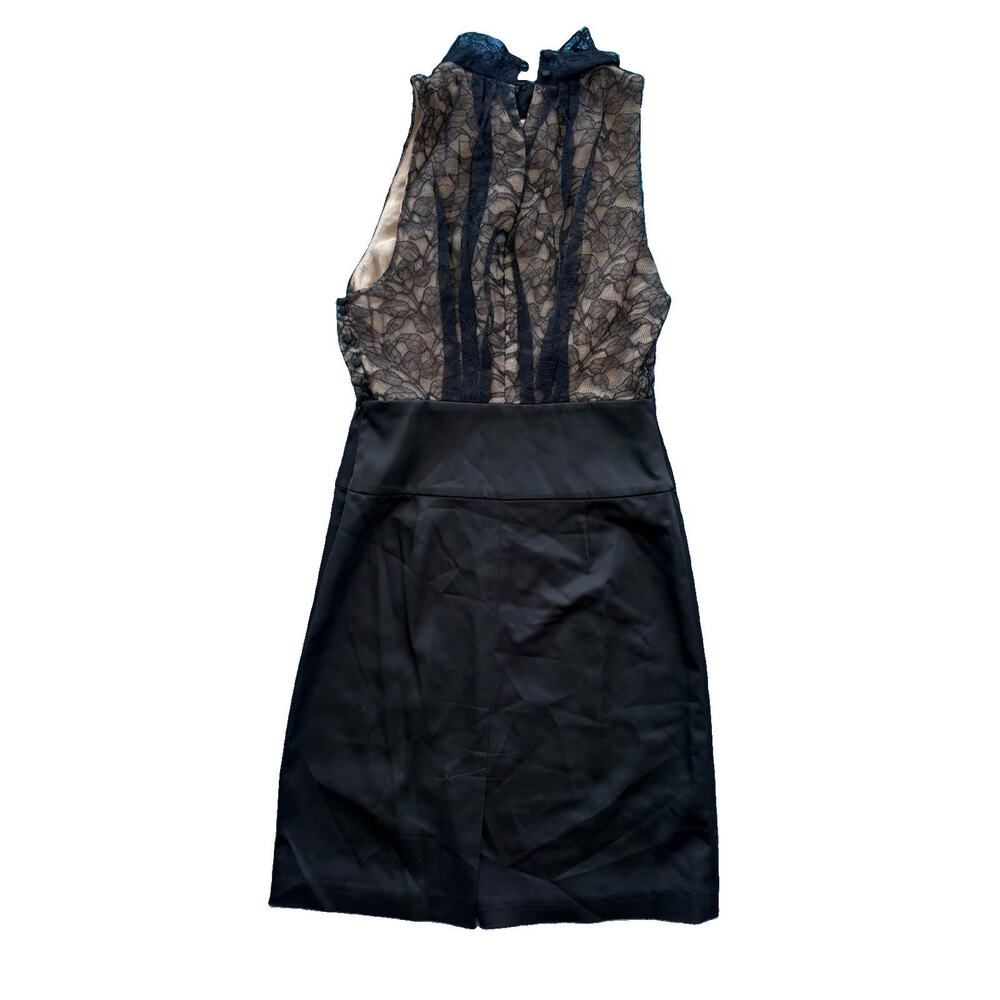 BCBG Max Azria Size 0 Vtg Y2K 100% Silk Cocktail Little Black Dress Rose FLAW